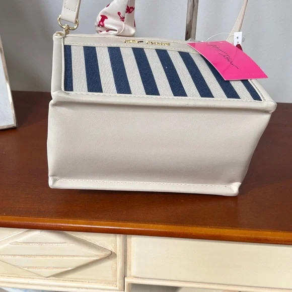 Betsey Johnson Navy and White Striped Mini Bag - Picture 5 of 10